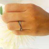 0.36 Carat (ctw) 14k White Gold Round Black & White Diamond Ladies Anniversary Wedding Band Stackable Ring 1/3 CT