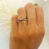 0.36 Carat (ctw) 14k White Gold Round Black & White Diamond Ladies Anniversary Wedding Band Stackable Ring 1/3 CT