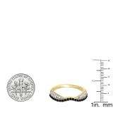 0.36 Carat (ctw) 14k Yellow Gold Round Black & White Diamond Ladies Anniversary Wedding Band Stackable Ring 1/3 CT