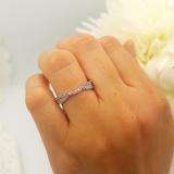0.36 Carat (ctw) 14k White Gold Round Pink Sapphire & White Diamond Ladies Anniversary Wedding Band Stackable Ring 1/3 CT