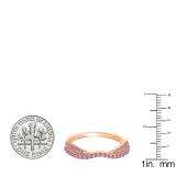 0.36 Carat (ctw) 14k Rose Gold Round Pink Sapphire Ladies Anniversary Wedding Band Stackable Ring 1/3 CT