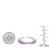 0.36 Carat (ctw) 14k White Gold Round Pink Sapphire Ladies Anniversary Wedding Band Stackable Ring 1/3 CT