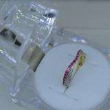 0.36 Carat (ctw) 10k Yellow Gold Round Red Ruby & White Diamond Ladies Anniversary Wedding Band Stackable Ring 1/3 CT