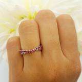 0.36 Carat (ctw) 14k White Gold Round Red Ruby Ladies Anniversary Wedding Band Stackable Ring 1/3 CT
