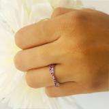 0.36 Carat (ctw) 14k White Gold Round Red Ruby Ladies Anniversary Wedding Band Stackable Ring 1/3 CT