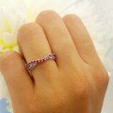 0.36 Carat (ctw) 14k White Gold Round Red Ruby Ladies Anniversary Wedding Band Stackable Ring 1/3 CT