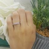 0.40 Carat (ctw) 14k White Gold Round Pink Sapphire Ladies Anniversary Wedding Stackable Ring Band