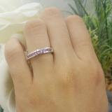 0.40 Carat (ctw) 14k White Gold Round Pink Sapphire Ladies Anniversary Wedding Stackable Ring Band