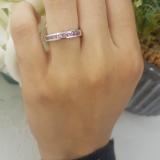 0.40 Carat (ctw) 14k White Gold Round Pink Sapphire Ladies Anniversary Wedding Stackable Ring Band