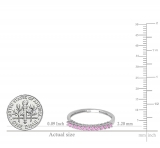 0.33 Carat (ctw) 10K White Gold Round Pink Sapphire Ladies Anniversary Stackable Wedding Band 1/3 CT