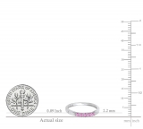 0.25 Carat (ctw) 10k White Gold Round Pink Sapphire 5 Stone Ladies Anniversary Wedding Band Ring 1/4 CT