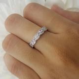 0.25 Carat (ctw) 14k White Gold Round White Diamond & Pink Sapphire Ladies Anniversary Wedding Stackable Band Swirl Ring 1/4 CT