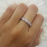 0.25 Carat (ctw) 14k White Gold Round White Diamond & Pink Sapphire Ladies Anniversary Wedding Stackable Band Swirl Ring 1/4 CT