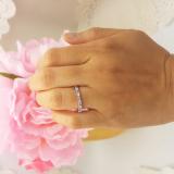 1.50 Carat (ctw) 14K White Gold Round White Diamond & Pink Sapphire Ladies Eternity Wedding Anniversary Stackable Ring Band 1 1/2 CT