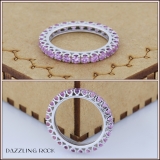 1.80 Carat (ctw) 14K White Gold Round Pink Sapphire Ladies Eternity Wedding Anniversary Stackable Ring Band 1 3/4 CT