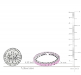 1.80 Carat (ctw) 14K White Gold Round Pink Sapphire Ladies Eternity Wedding Anniversary Stackable Ring Band 1 3/4 CT