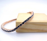5.00 Carat (ctw) 10K White Gold Round Cut Real Black Diamond Ladies Tennis Bracelet 5 CT