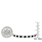8.00 Carat (ctw) 18K White Gold Round Cut Real Black And White Diamond Ladies Tennis Bracelet 8 CT