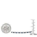 1.50 Carat (ctw) 14K White Gold Round Cut Real Blue And White Diamond Ladies Tennis Bracelet 1 1/2 CT