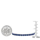 7.00 Carat (ctw) 10K White Gold Round Cut Real Blue Sapphire Ladies Tennis Bracelet 7 CT
