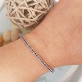 1.50 Carat (ctw) 10K White Gold Round Cut Real Blue Sapphire Ladies Tennis Bracelet 1 1/2 CT