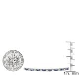 2.00 Carat (ctw) 14K White Gold Round Real Blue Sapphire & White Diamond Ladies Tennis Bracelet 2 CT