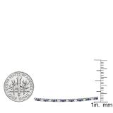 1.50 Carat (ctw) 14K White Gold Round Real Blue Sapphire & White Diamond Ladies Tennis Bracelet 1 1/2 CT
