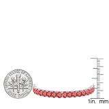12.00 Carat (ctw) 10K White Gold Round Cut Real Ruby Ladies Tennis Bracelet 12 CT