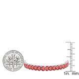 15.00 Carat (ctw) 10K White Gold Round Cut Real Ruby Ladies Tennis Bracelet 15 CT