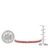 7.00 Carat (ctw) 10K White Gold Round Cut Real Ruby Ladies Tennis Bracelet 7 CT