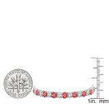 10.00 Carat (ctw) 10K White Gold Round Real Ruby & White Diamond Ladies Tennis Bracelet 10 CT