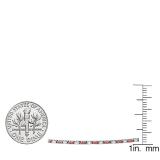 1.50 Carat (ctw) 14K White Gold Round Real Ruby & White Diamond Ladies Tennis Bracelet 1 1/2 CT