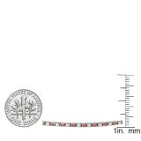 2.00 Carat (ctw) 18K White Gold Round Real Ruby & White Diamond Ladies Tennis Bracelet 2 CT