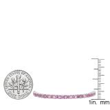 5.00 Carat (ctw) 14K White Gold Round Cut Real Pink Sapphire Ladies Tennis Bracelet 5 CT