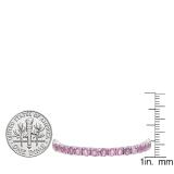 8.00 Carat (ctw) 14K White Gold Round Cut Real Pink Sapphire Ladies Tennis Bracelet 8 CT