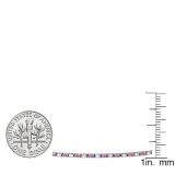 1.50 Carat (ctw) 14K White Gold Round Real Pink Sapphire & White Diamond Ladies Tennis Bracelet 1 1/2 CT
