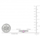 Pink Sapphire & 0.31 Carat White Diamond 3 Stone Engagement Ring For Women in 14K White Gold