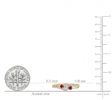 Ruby & 0.31 Carat White Diamond 3 Stone Engagement Ring For Women in 10K Yellow Gold