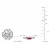 Ruby & 0.17 Carat White Diamond 3 Stone Engagement Ring For Women in 10K White Gold