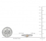 0.14 Carat Champagne & 0.31 Carat White Diamond 3 Stone Engagement Ring For Women in 10K White Gold