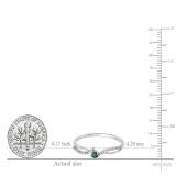 0.15 Carat (ctw) 10K White Gold Round Blue & White Diamond Ladies Crossover Split Shank Bridal Promise Engagement Ring
