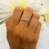 0.15 Carat (ctw) 18K Yellow Gold Round Pink Sapphire & White Diamond Ladies Crossover Split Shank Bridal Promise Engagement Ring