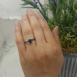1.60 Carat (ctw) 14K White Gold Princess & Round Cut London Blue Topaz Ladies Bridal Solitaire With Accents Engagement Ring