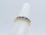 0.25 Carat (ctw) 14k Yellow Gold Round Blue & White Diamond Ladies Anniversary Wedding Band Ring 1/4 CT