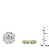 0.25 Carat (ctw) 18k Yellow Gold Round Blue & White Diamond Ladies Anniversary Wedding Band Ring 1/4 CT