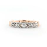 0.25 Carat (ctw) 10k Rose Gold Round Champagne & White Diamond Ladies Anniversary Wedding Band Ring 1/4 CT