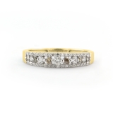 0.25 Carat (ctw) 10k Yellow Gold Round Champagne & White Diamond Ladies Anniversary Wedding Band Ring 1/4 CT