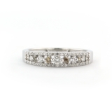 0.25 Carat (ctw) 14k White Gold Round Champagne & White Diamond Ladies Anniversary Wedding Band Ring 1/4 CT