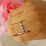 0.25 Carat (ctw) 10k Rose Gold Round Pink Sapphire & White Diamond Ladies Anniversary Wedding Band Ring 1/4 CT