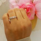 0.25 Carat (ctw) 10k Rose Gold Round Pink Sapphire & White Diamond Ladies Anniversary Wedding Band Ring 1/4 CT